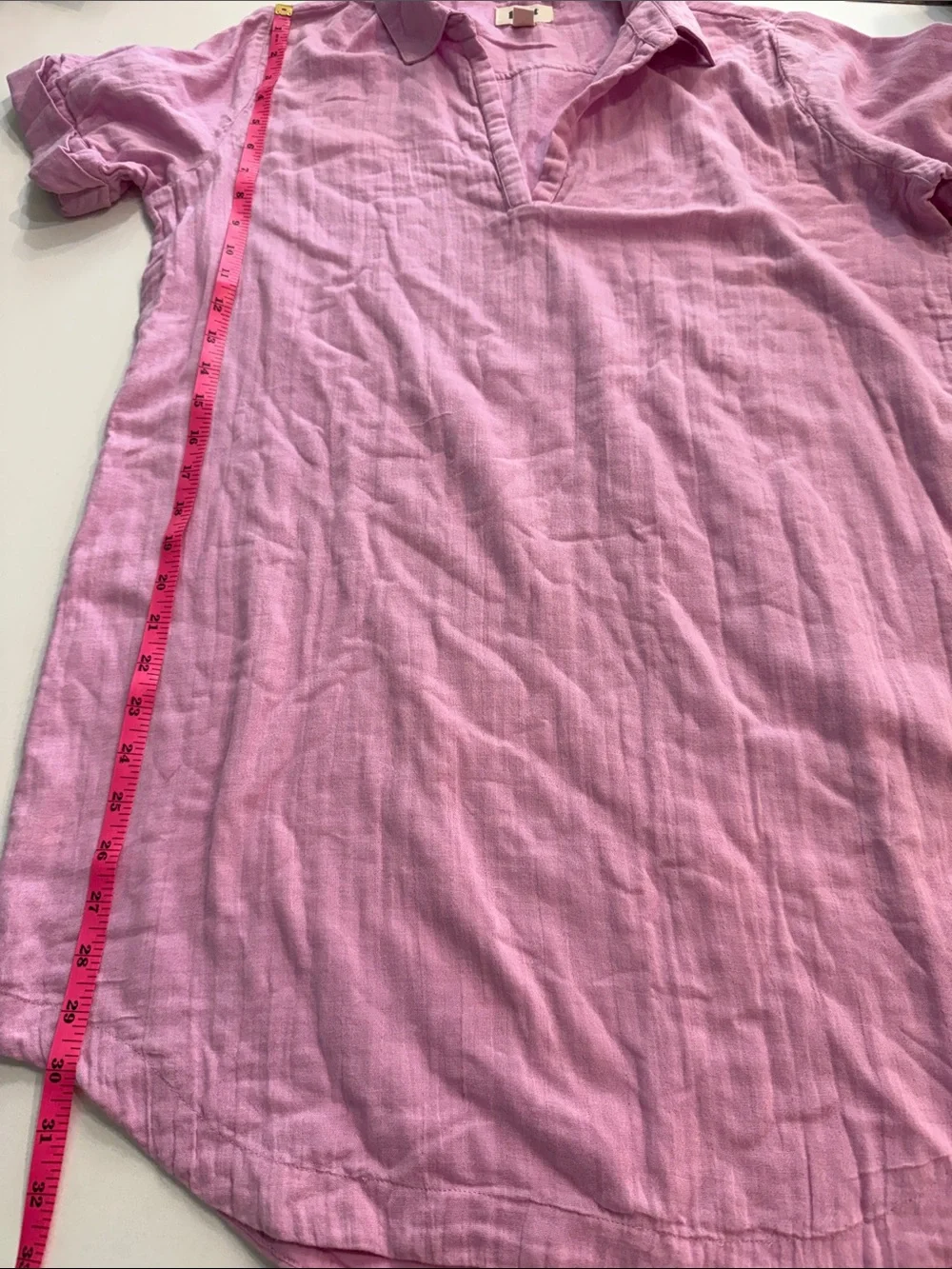 Pact Organic Cotton Coastal Double Gauze Beach Cover-Up Dress Lilac Pink. Small - Picture 10 of 10